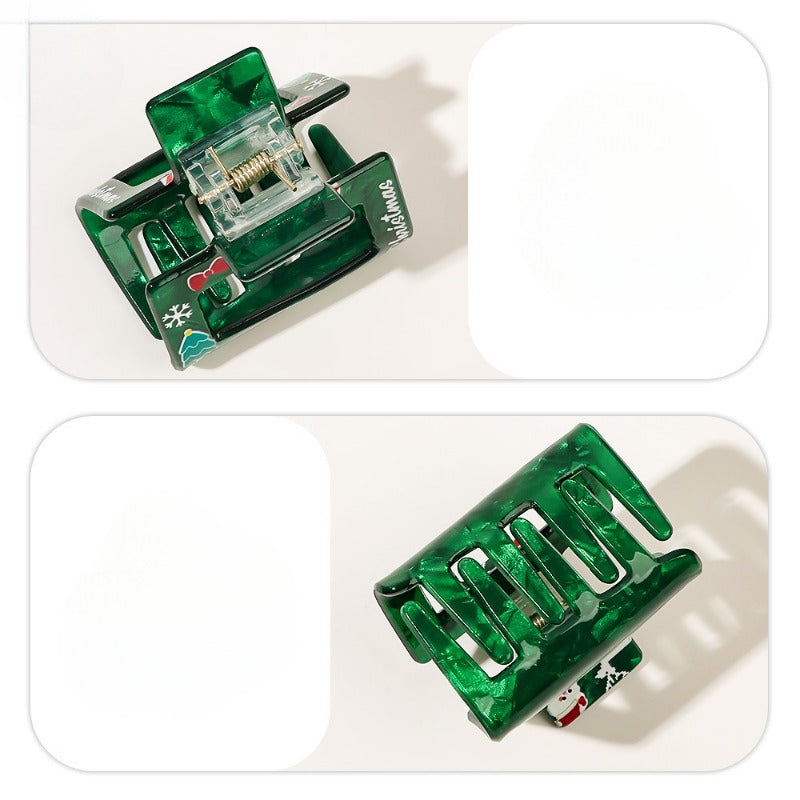 Wholesale Christmas Cartoon Print Ponytail Hair Shark Hair Clips